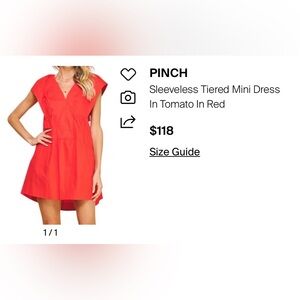 Pinch Sleeveless Tiered Mini Dress in Tomato Red